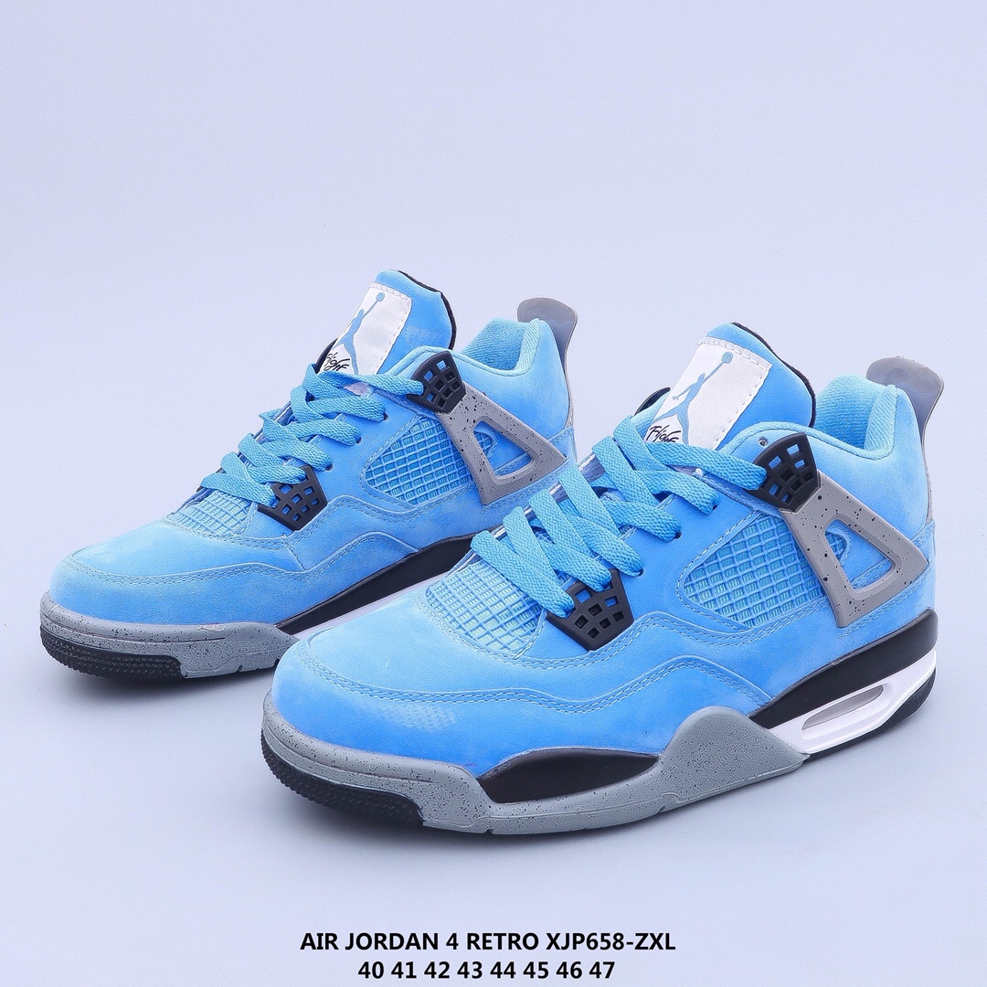 Newest Air Jordan 4 Retro Sky Blue Black - Click Image to Close